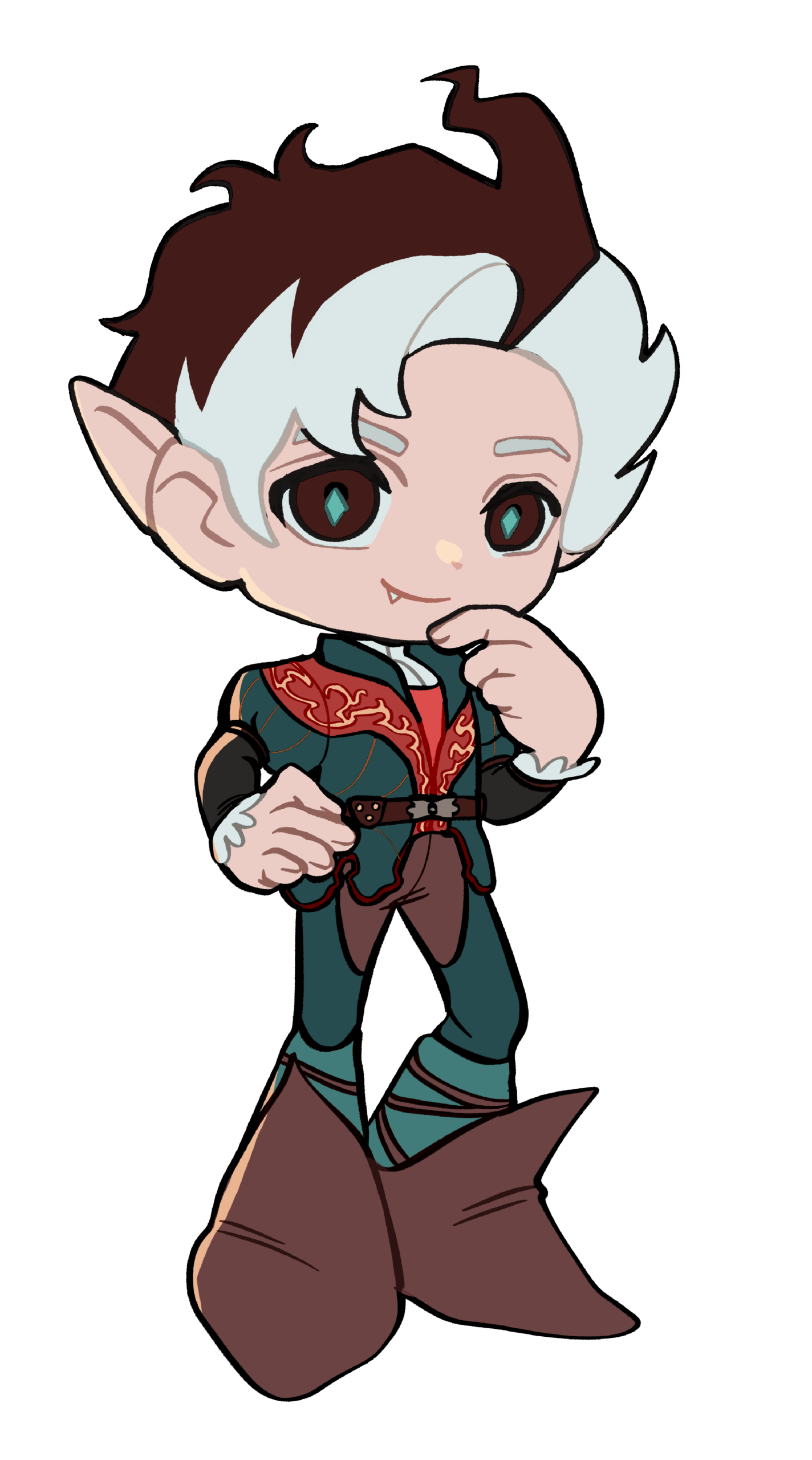 Chibi kuvitus Traconin Konrad maskottihahmosta